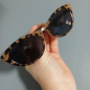Betsey Johnson Leopard Print Cat Eye Sunglasses